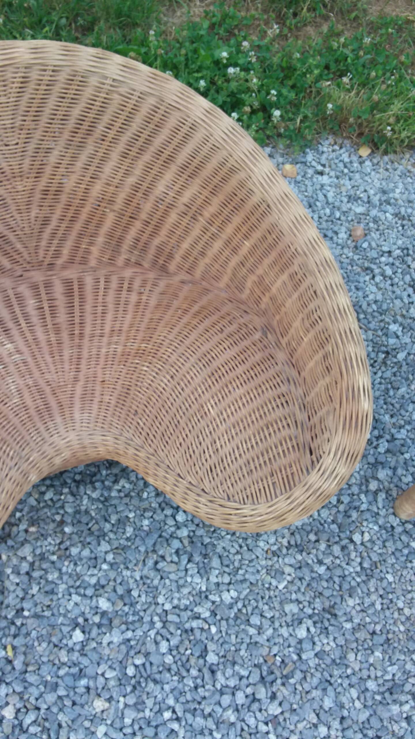 Rattan armchair and rattan coffee table from the 70s