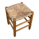Tabouret en paille et bois