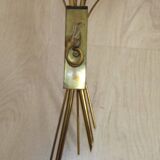 Mid-Century French Brass Sconces • Bullrush Design • Opaque Glass Shades