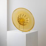 XL Amber Murano Glass Bowl with ribbed pattern, Italy 1920s – decorative fruit bowl, vintage glassware gift