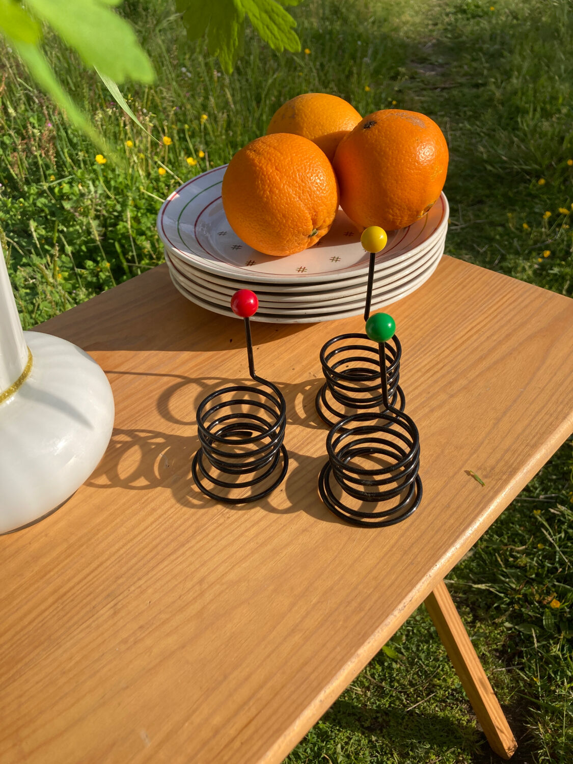 3 black scoubidou cockerels 80s spirit Memphis