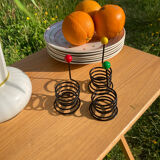 3 black scoubidou cockerels 80s spirit Memphis