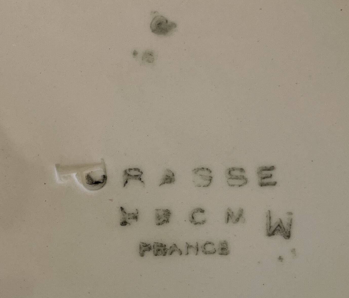 Antique compote dish in earthenware from Choisy-le-Roi.