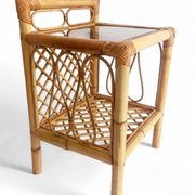 Mid-Century Bamboo and Rattan Nightstands, Spain, Hand-Crafted, 1970s