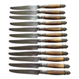 Set of twelve Art Nouveau dessert knives