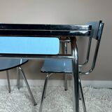 Blue Formica table and chairs from the 60s