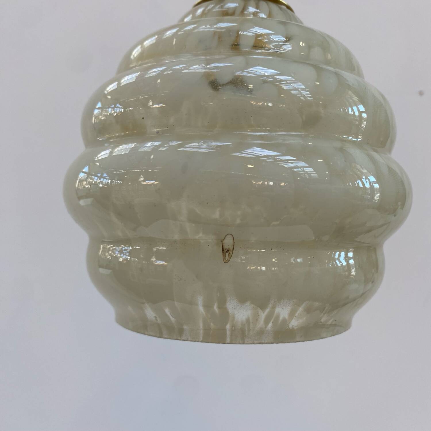 Pale yellow Clichy glass portable lamp