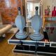 Pair of decorative sheet metal lamps