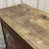 Louis Philippe chest of drawers with 5 drawers from the 19th century in cherry wood with glass knobs
