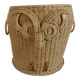 Corbeille de rangement en rotin tressé "hibou, chouette" 1970