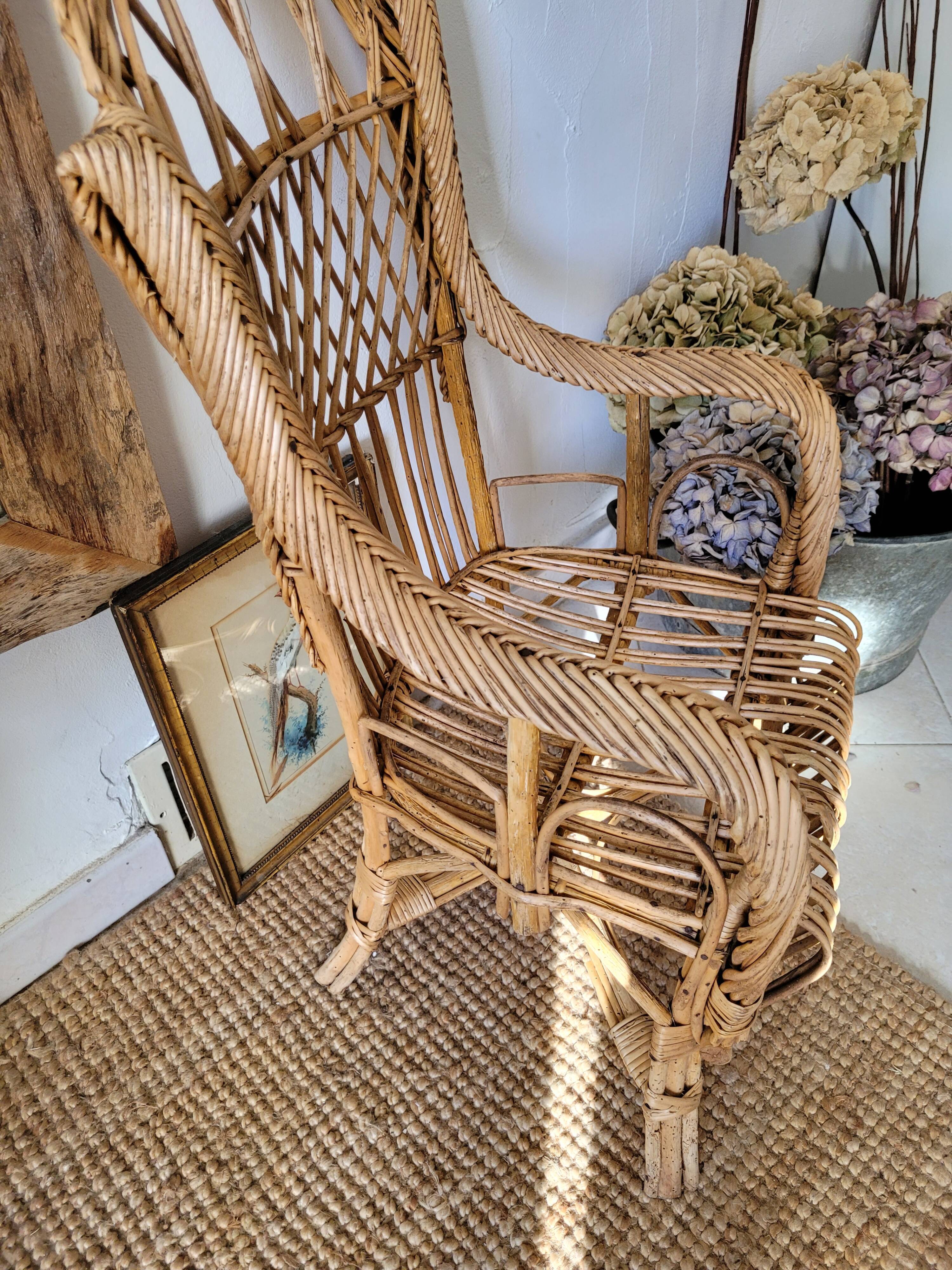 Vintage rattan armchair