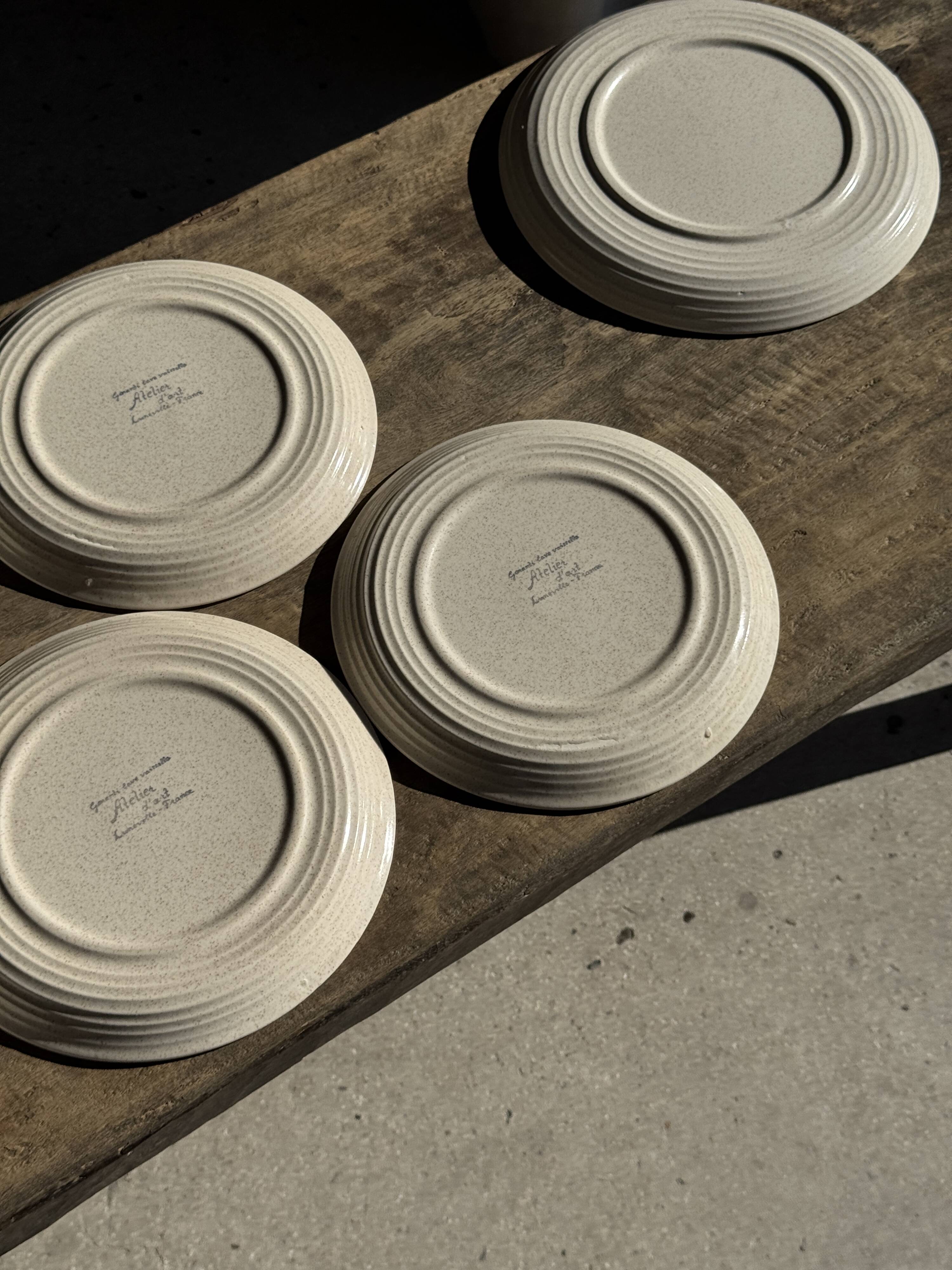Lunéville table service Art Workshop 8 plates and 2 serving dishes