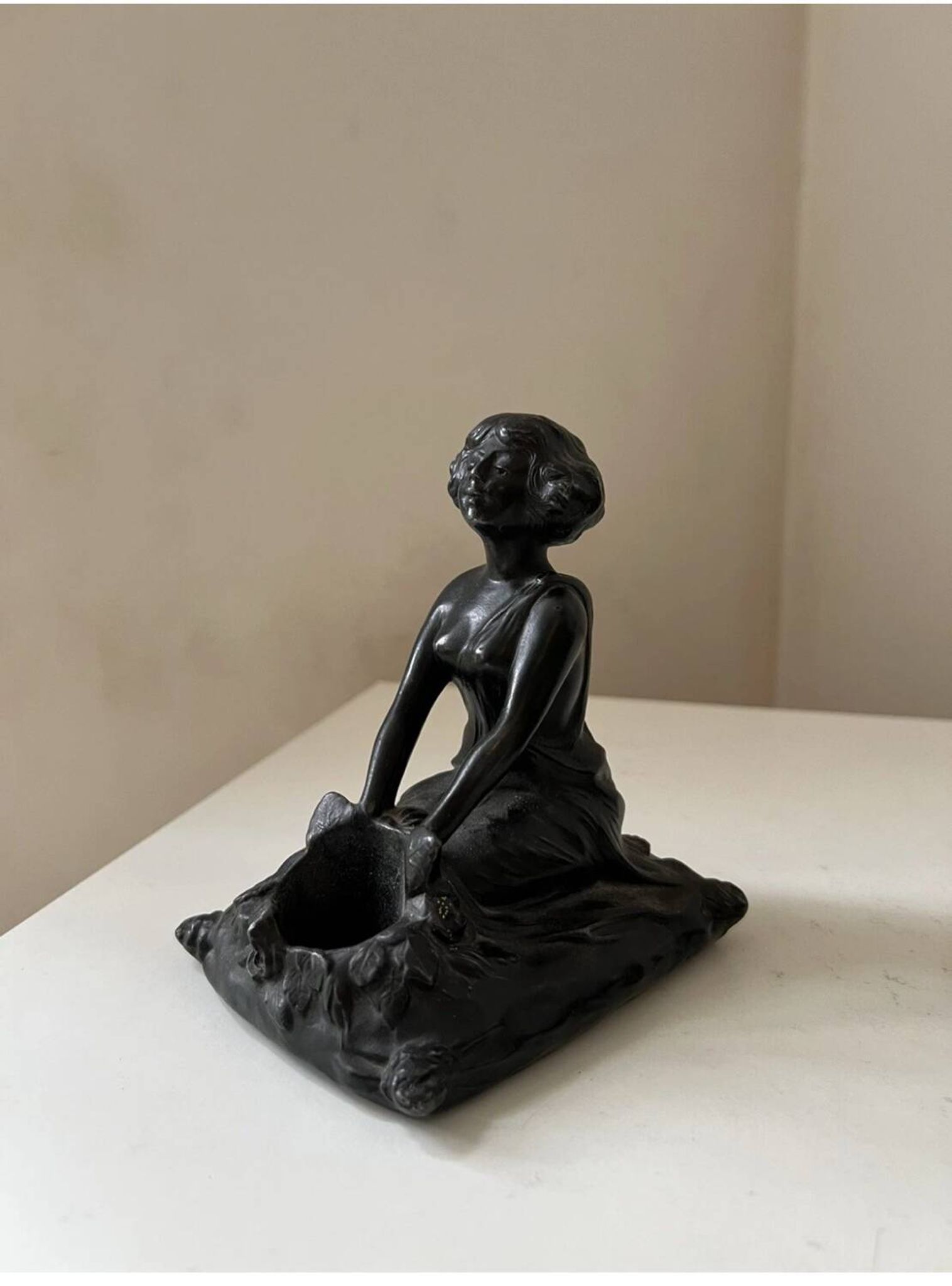 Art Nouveau spelter bookends, depicting an oriental woman, circa 1900