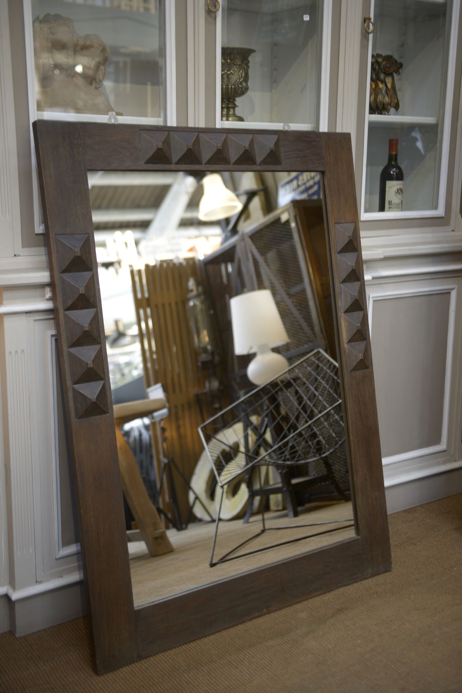 Miroir en chêne massif 1950