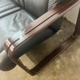 Canapé / canapé vintage en cuir noir martin stoll