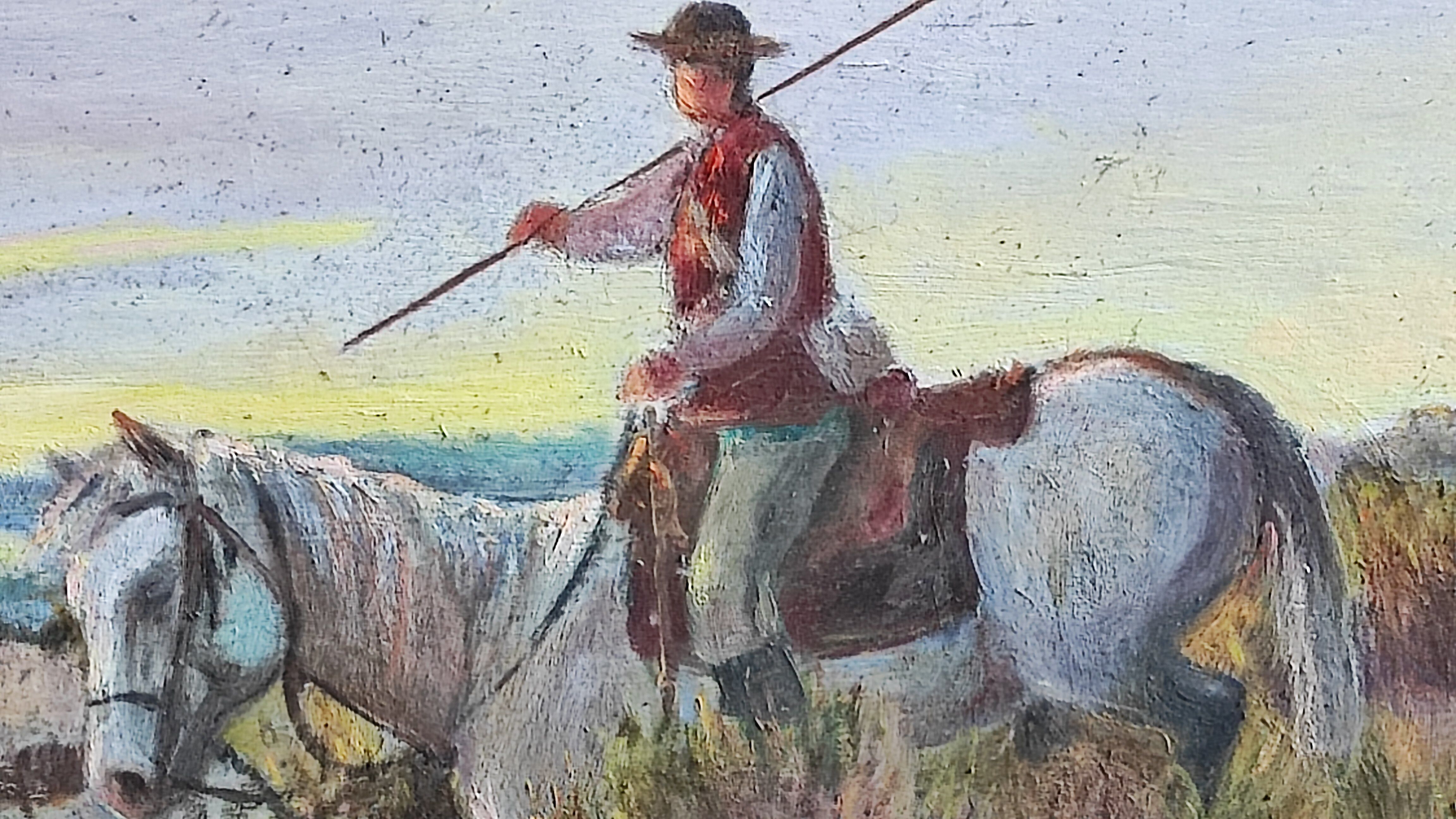 Painting, landscape of Camargue