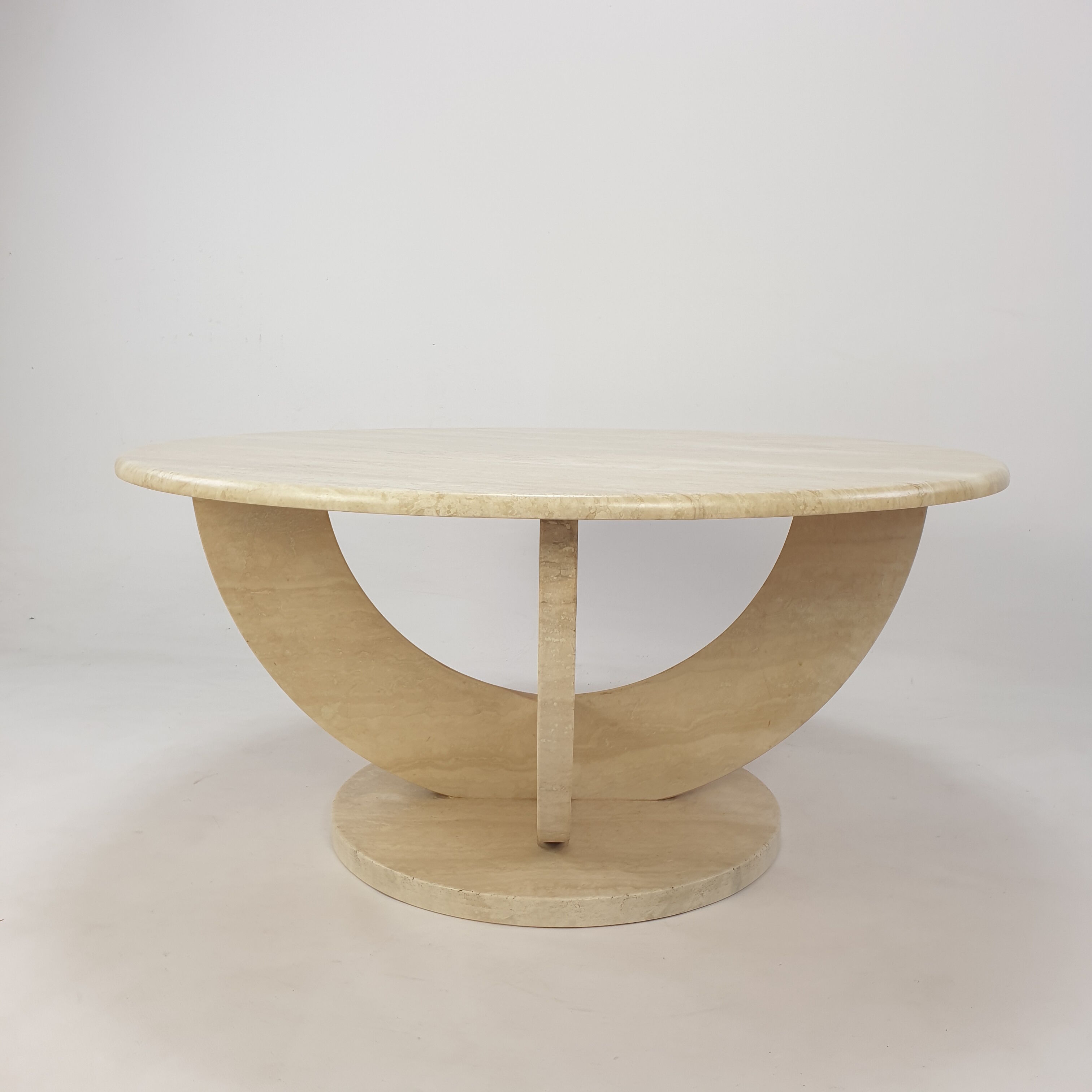Italian travertine coffee table, 1970s