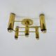 Vintage mid-century modern brass ceiling lamp Leola flushmount by Sciolari, Germany, 1970s