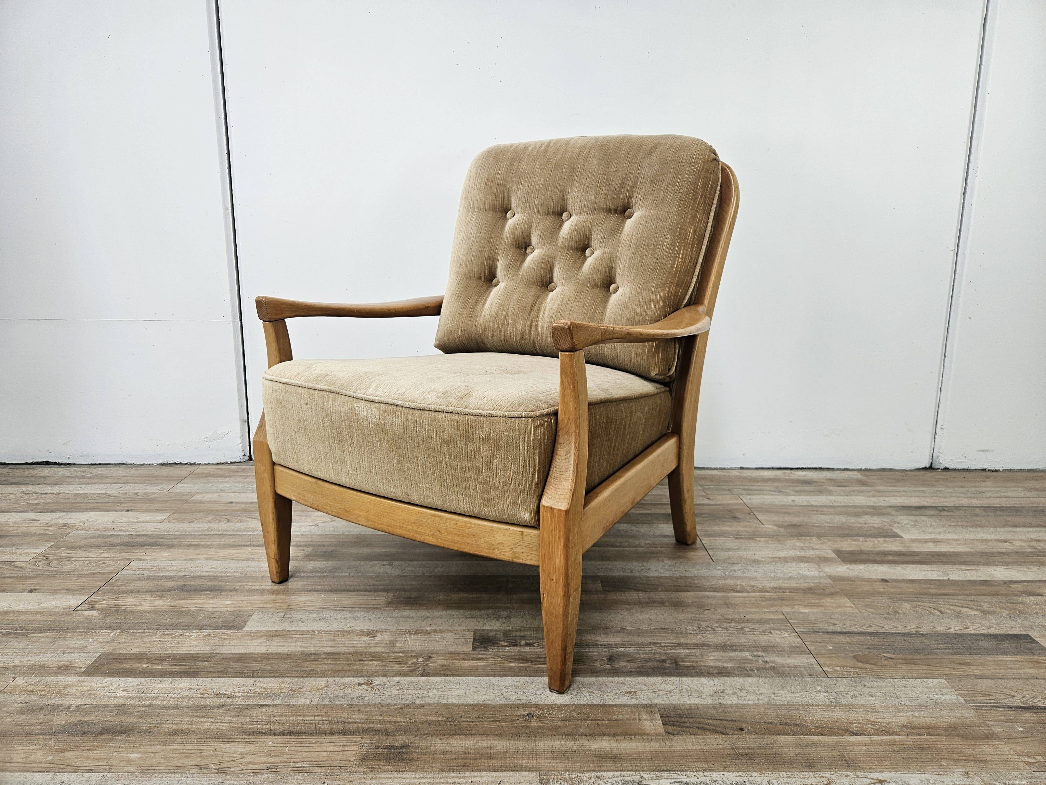 70s beech living room armchair
