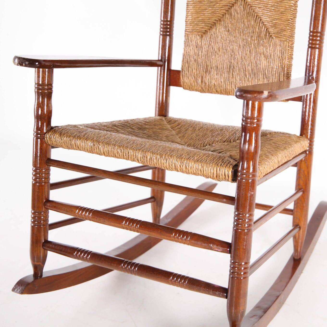 Straw rocking chair