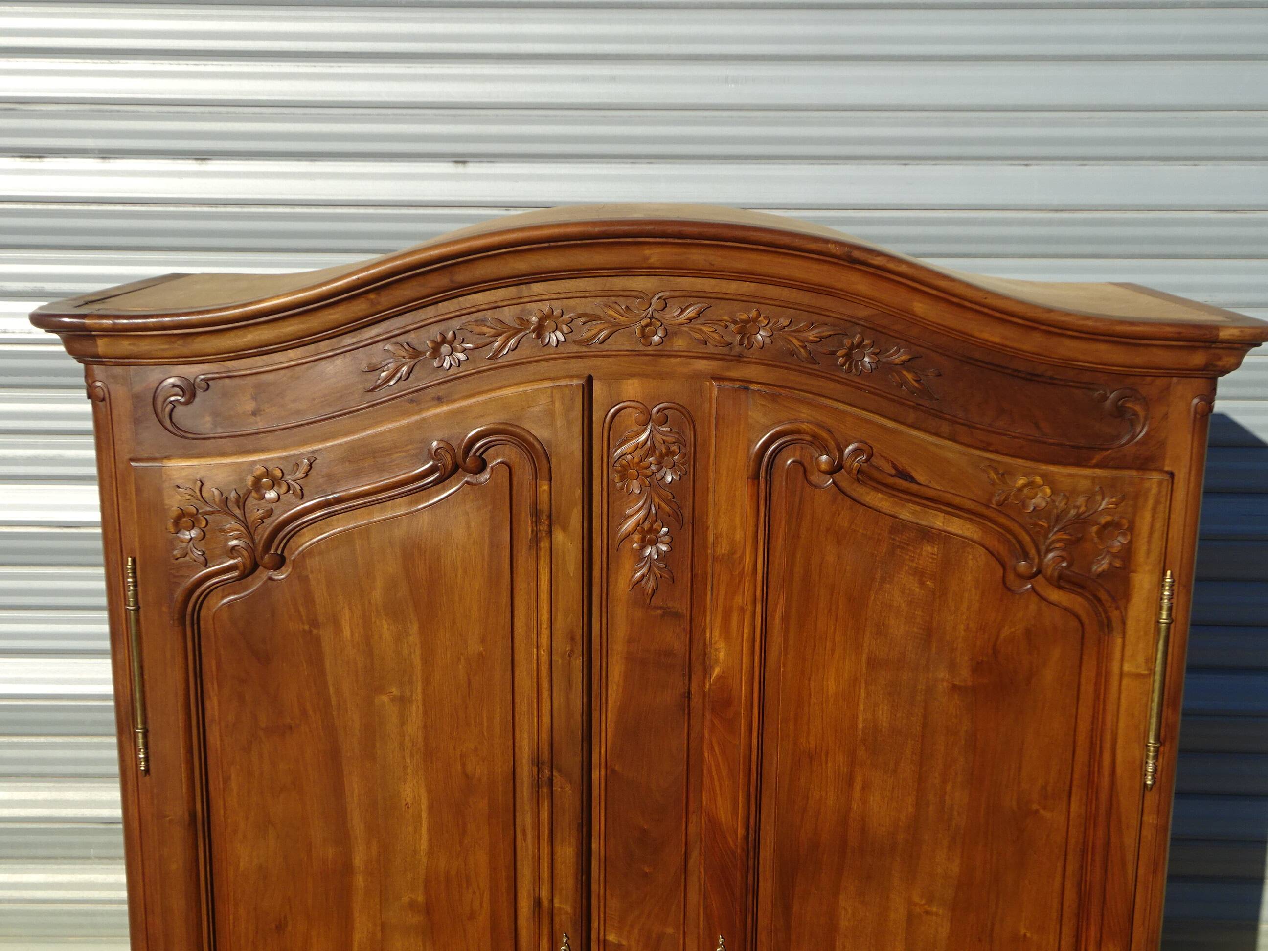 solid walnut wardrobe in Louis XV style