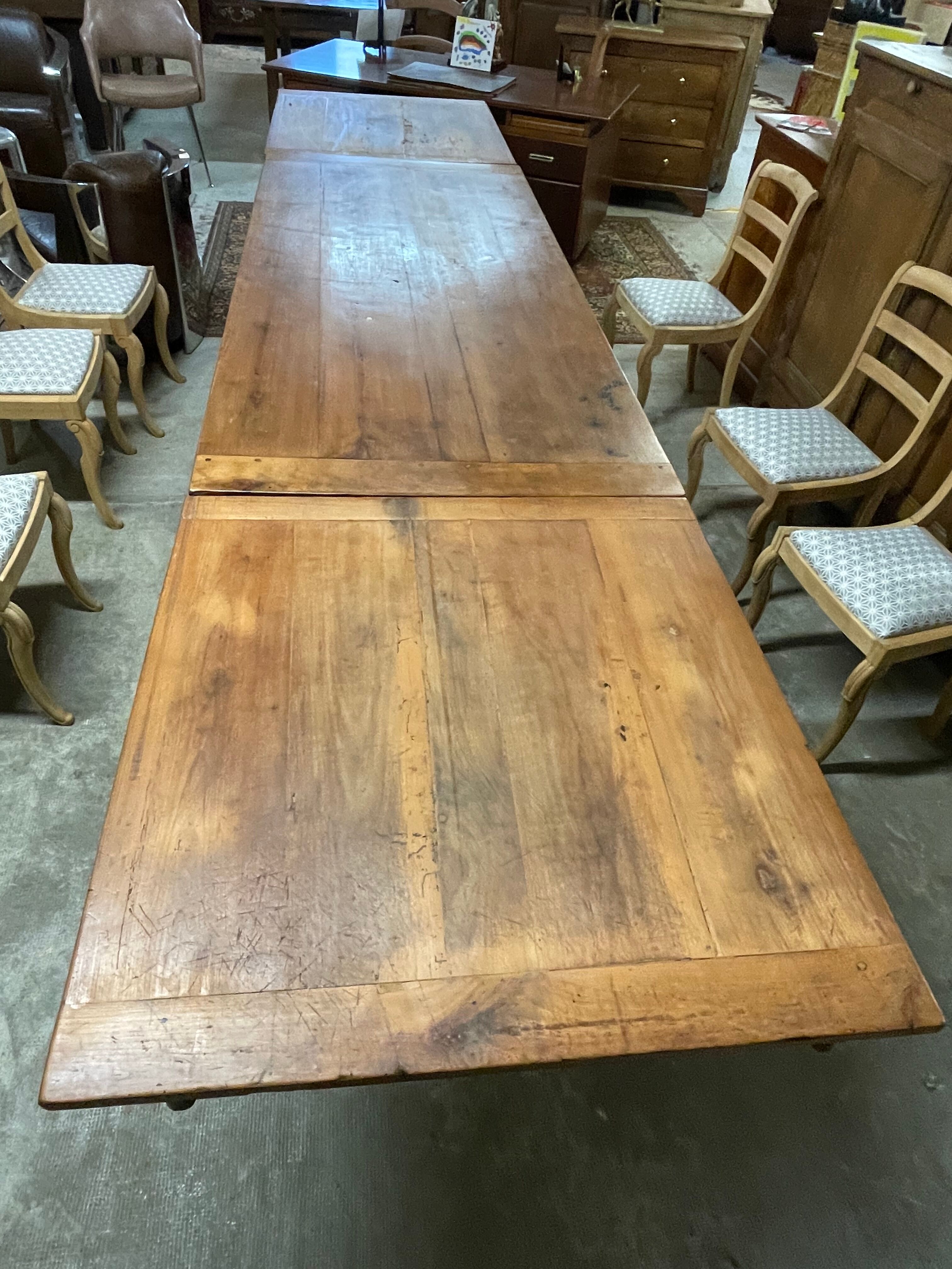 Cherry farmhouse table with 2 extensions