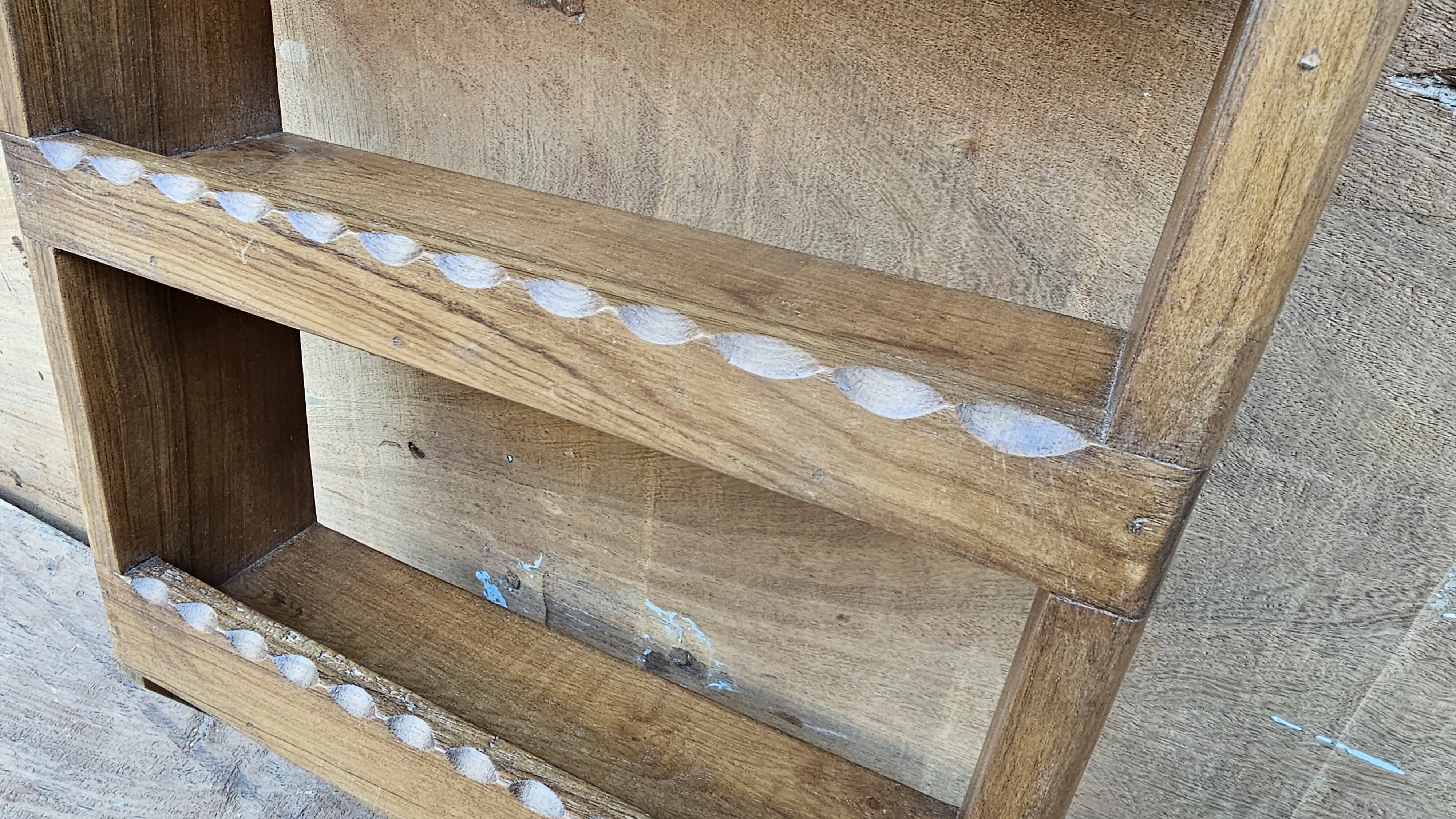 Burmese teak wall shelf