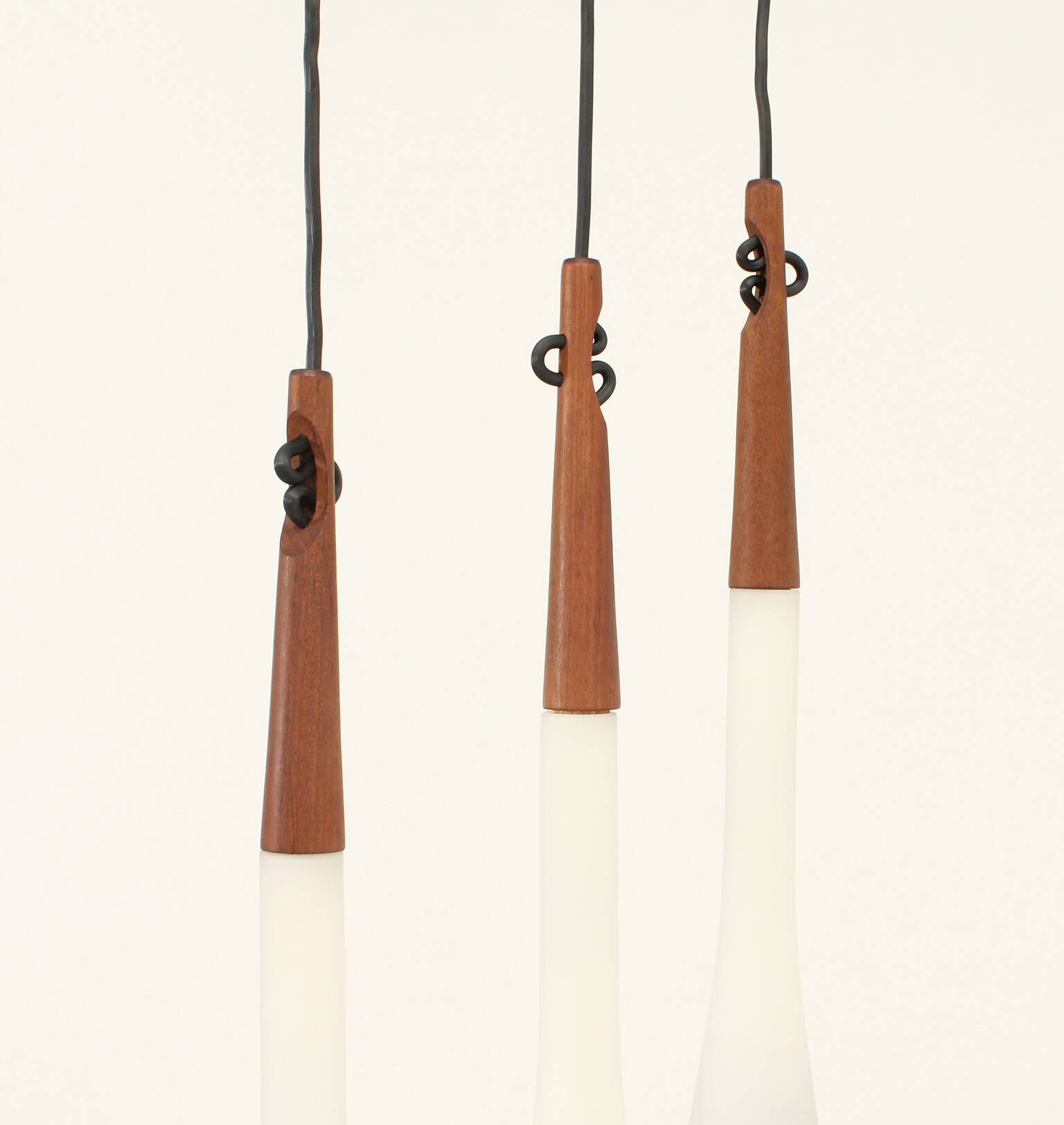 Suspension Drop triple by Uno & Östen Kristiansson for Luxus, Sweden.