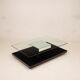Cidue Mid Century Italian Black Lacquer, Mirror and Glass Coffee Table 1970