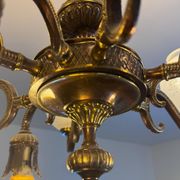 Lustre cage Louis XV en bronze massif et pampilles cristal - 9 lumiere