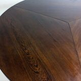 Grande table à manger ronde de Gerard Geytenbeek en bois wengé, Belgique 1960