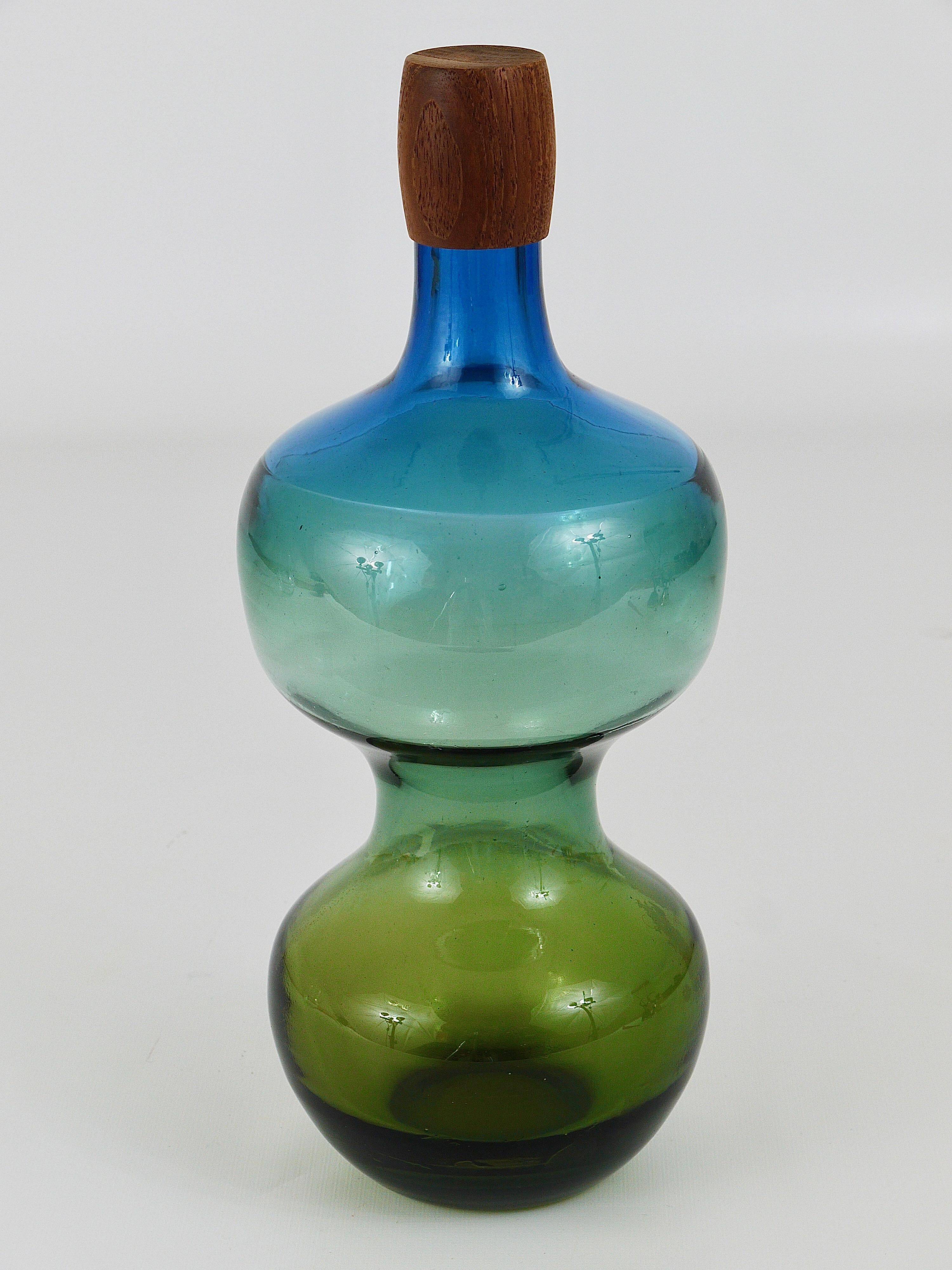 Carafe colorée Tropico en verre par Göran Wärff pour Pukeberg, Suède, 1960