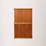 Pair of Scandinavian bedside tables from the 1950s–60s with carved handle