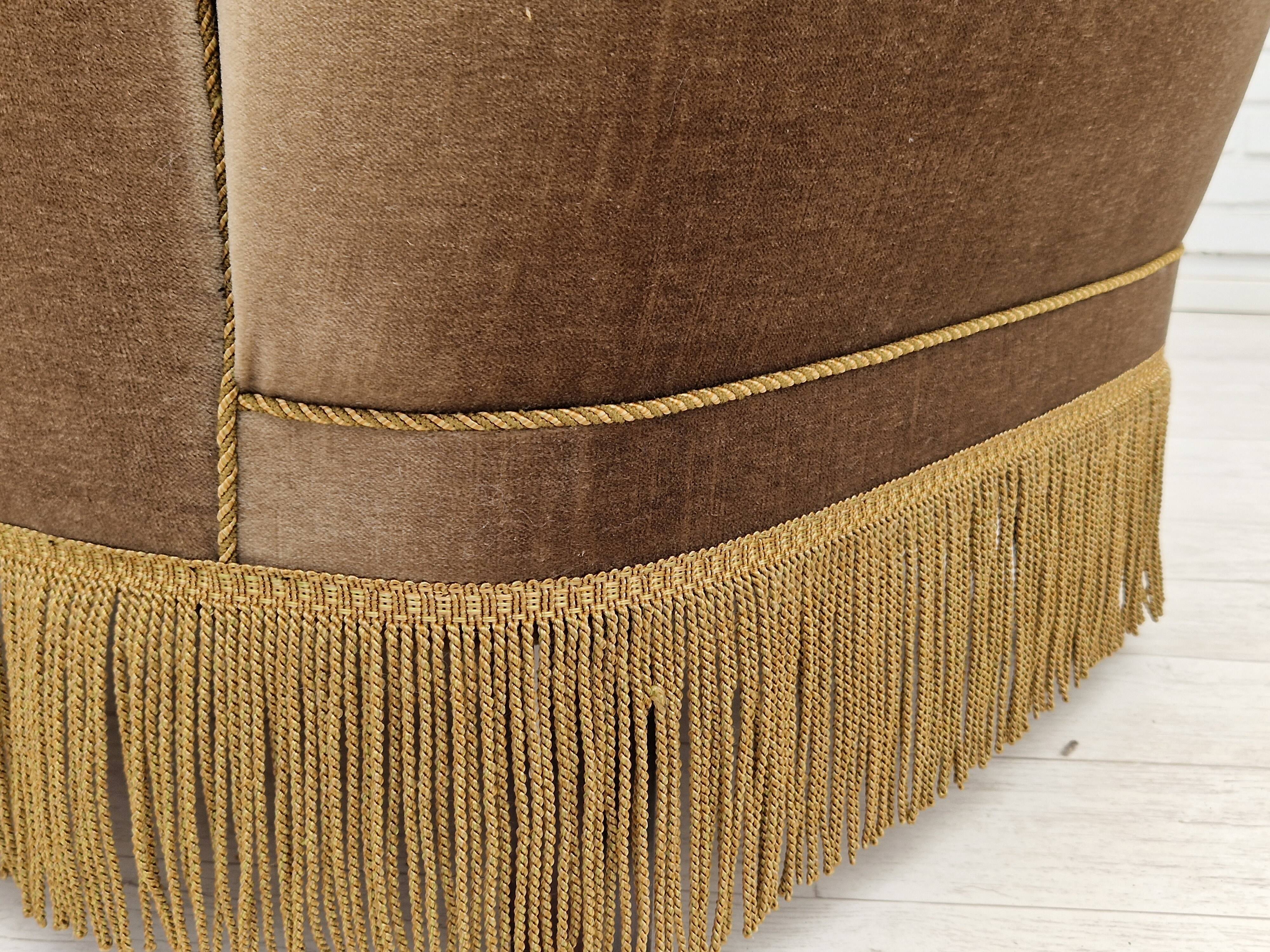 1970s, Danish set of two velour chairs, original condition