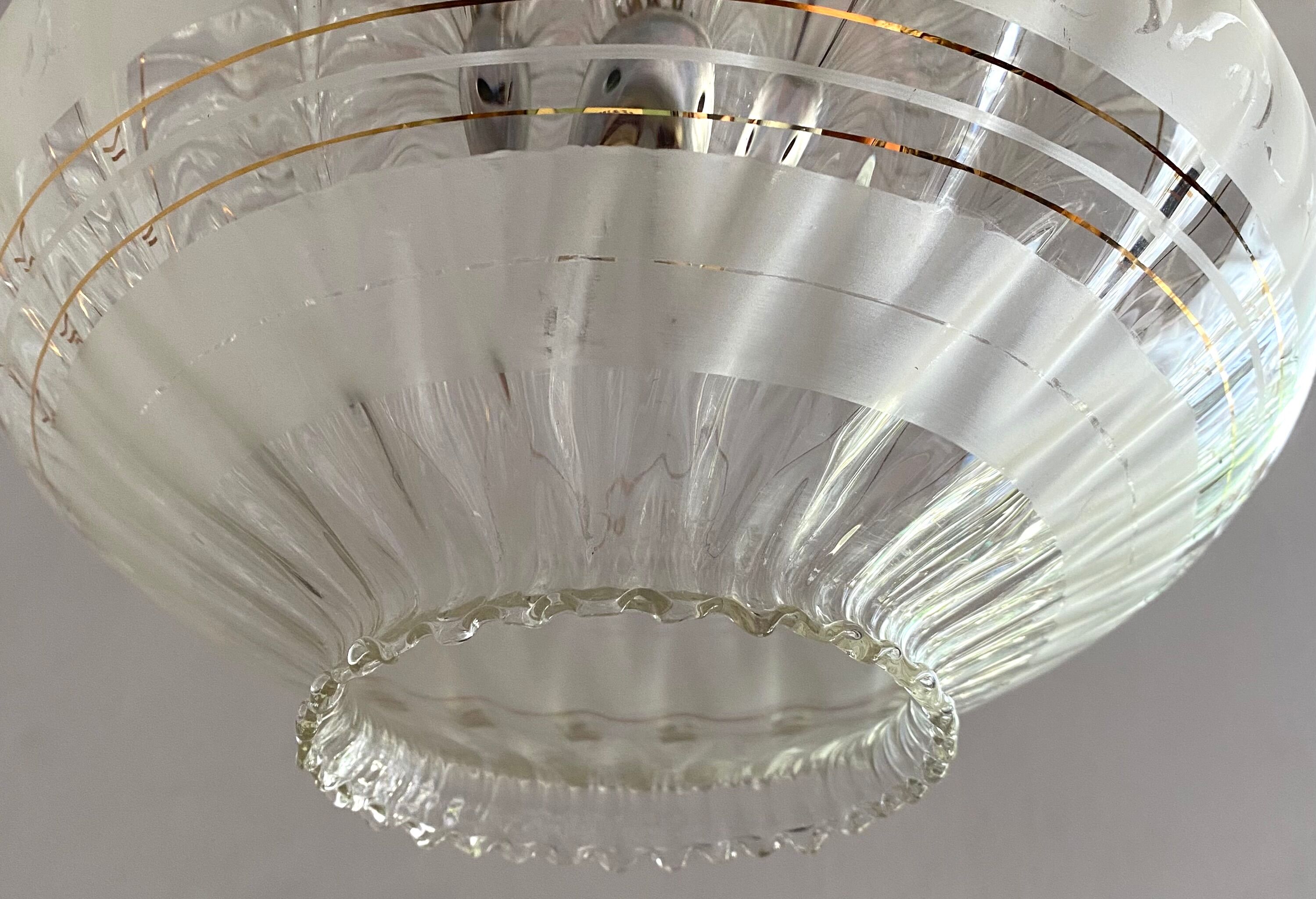 Suspension in glass and gilded metal 60s