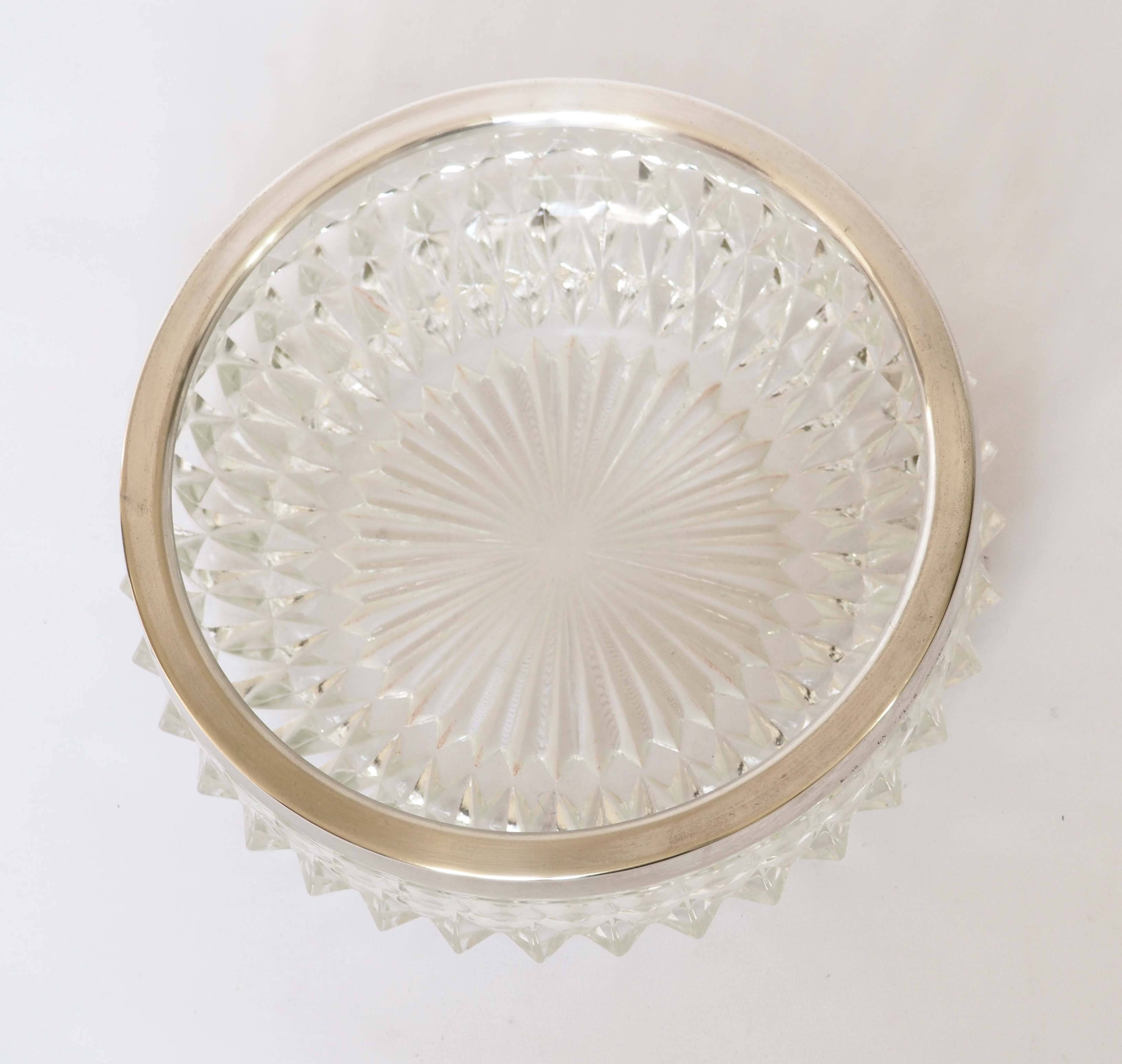 Silver rimmed glass empty pocket