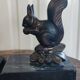 Squirrel bookends signed Tedo, Art Deco