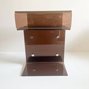 Side table or bedside table, smoked Altuglas, Michel Dumas, 1970s.