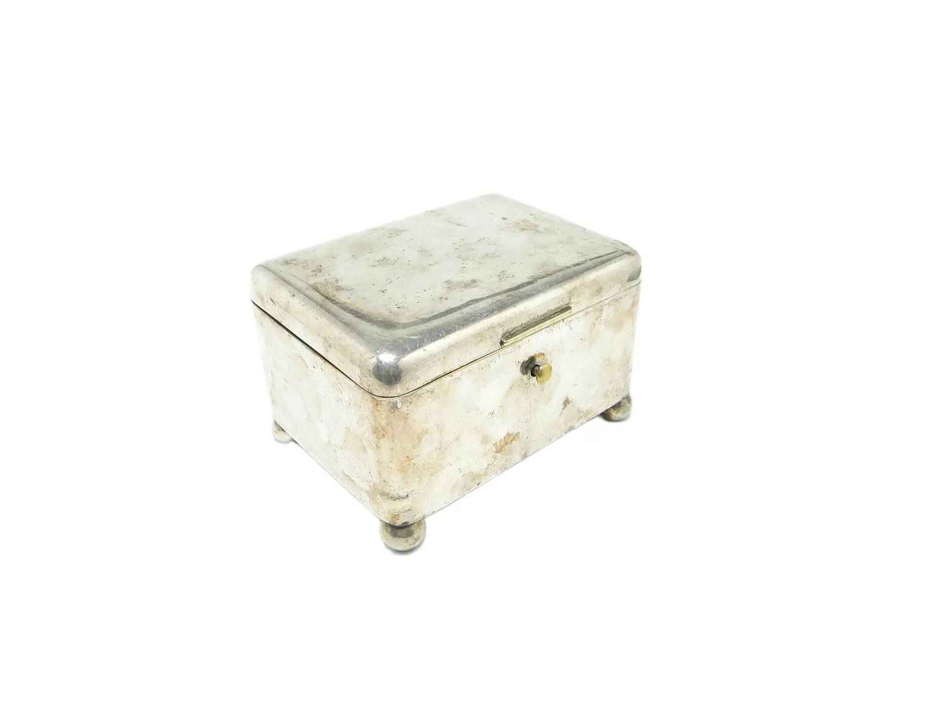 Art Deco sugar bowl, silver-plated brass, Norblin, Poland, 1920s.