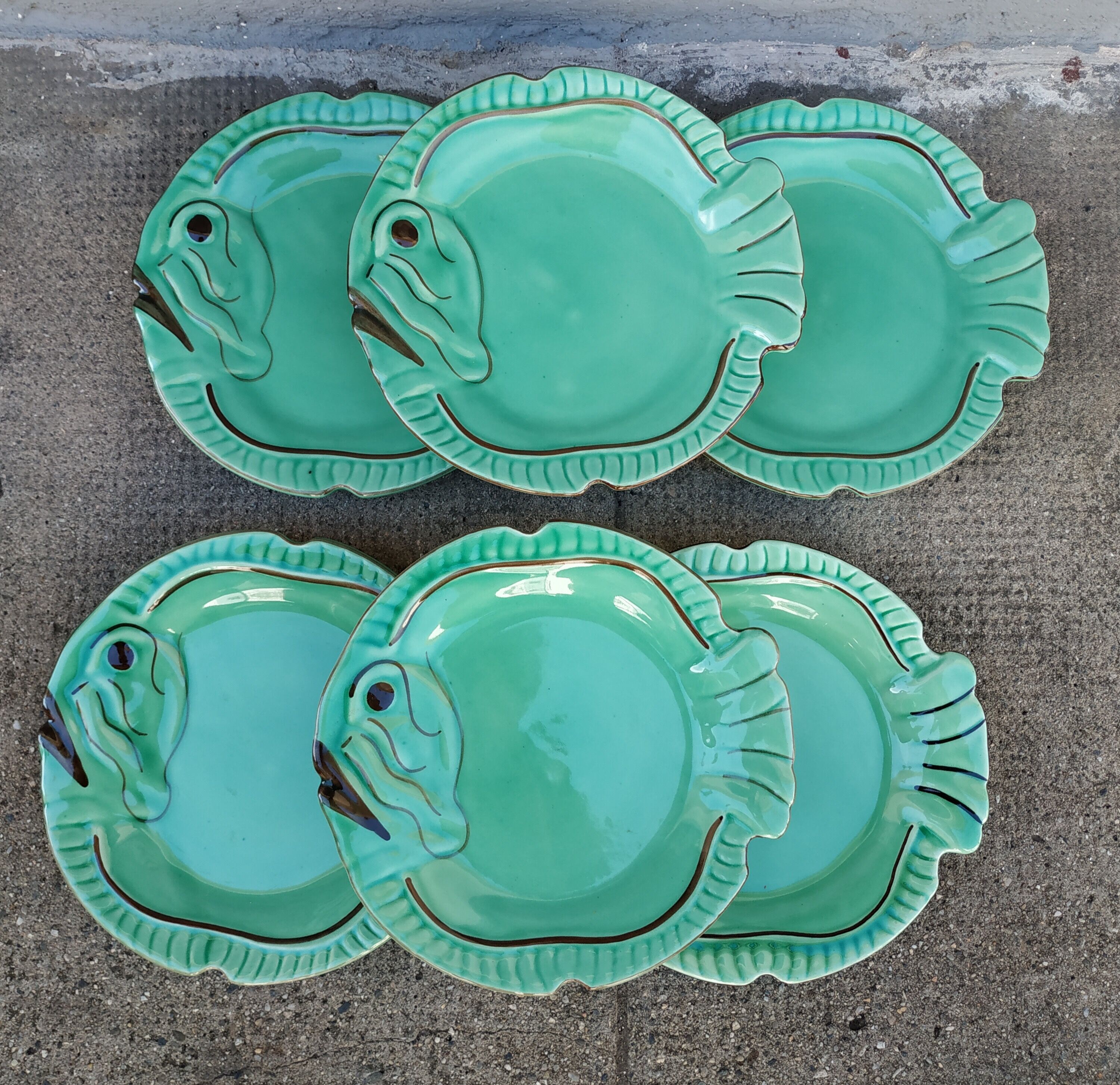 Six Vallauris ceramic plates, by Georges Huger