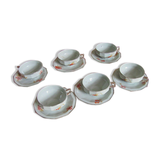 Set de 6 tasses et sous tasses art déco