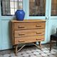 Commode 3 tiroirs bambou/rotin vintage