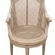 Louis XVI style barrel Cane Office desk chair rotatable