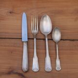 Vintage 4-piece silver-plated metal box set – shell motif – 18 g silver plating