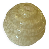 Pale yellow Art Deco speckled glass globe Clichy