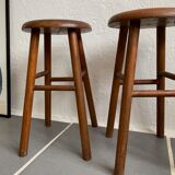 Pair of vintage wooden stools