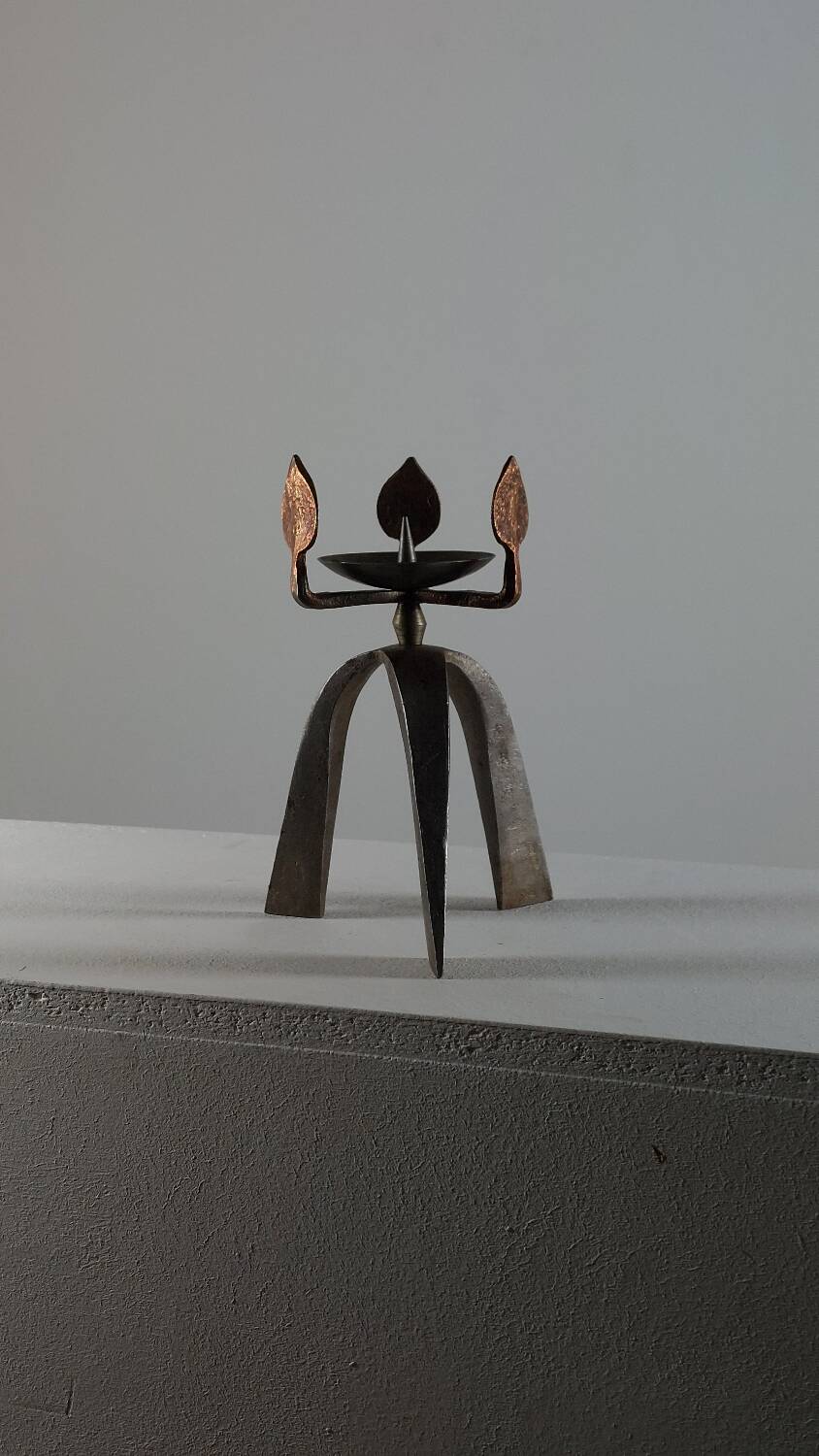 Bougeoir vintage artisanal unique des années 50.