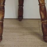 Vintage French Handmade Wooden Milk Stool with 3 Spindle Legs and Bullseye Seat 5311