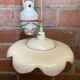 Antique Ceramic Up & Down Pendant Light with Vintage Flowers & Fruits Decor