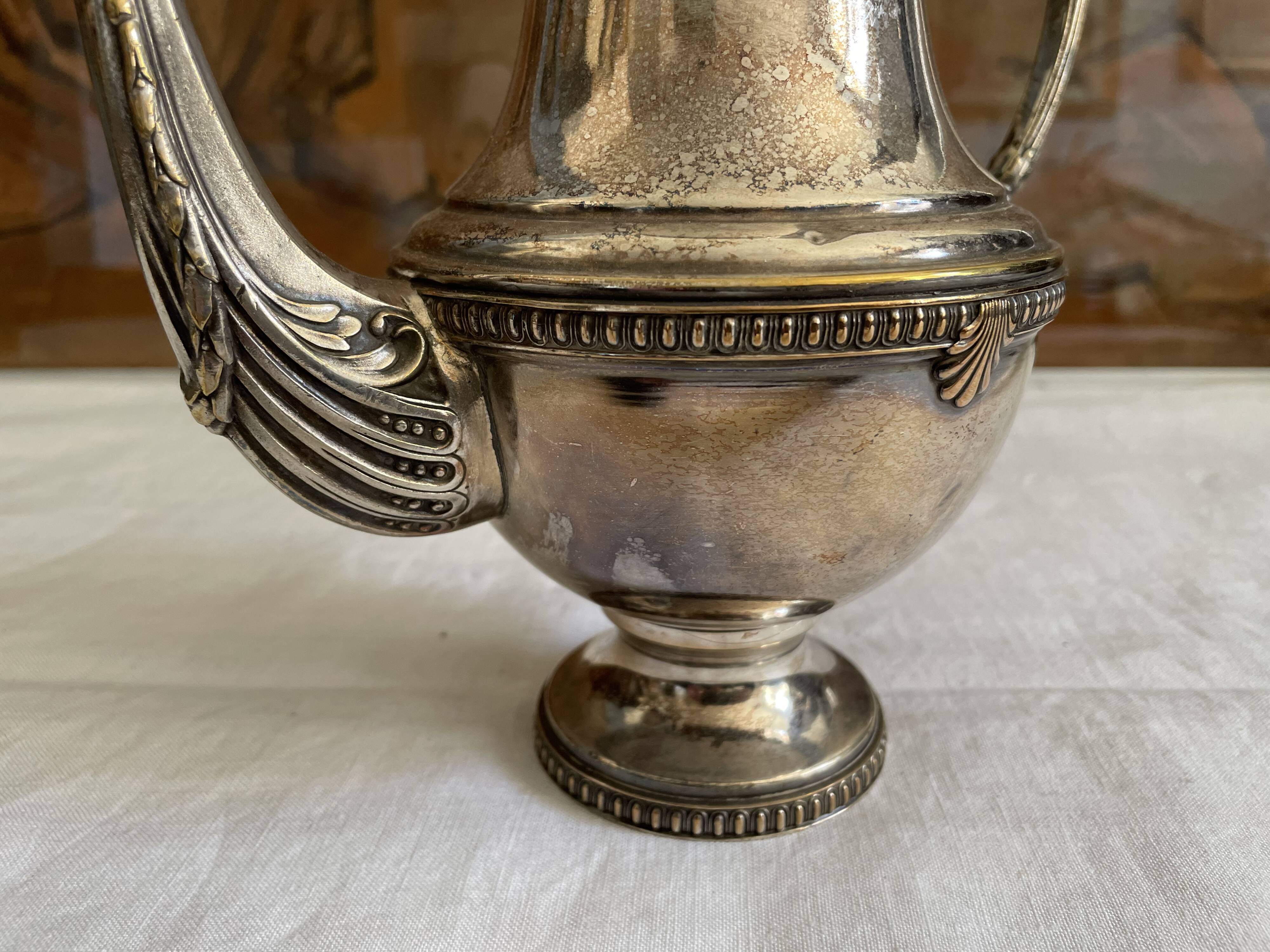 Silver metal coffee maker